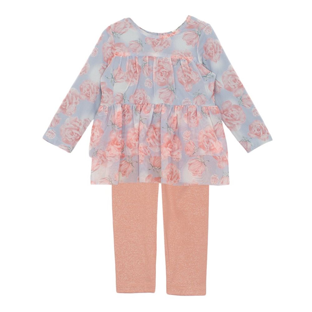 Isobella & Chloe NWT Top & Legging Set Rose Garden Knit & Meshiy